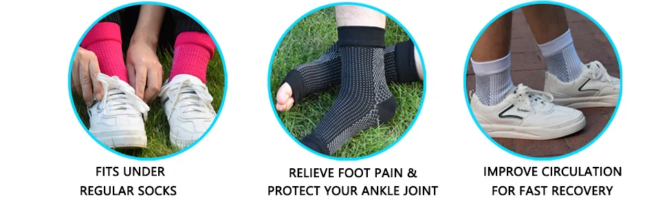 Ohyeahus Compression Foot Sleeves (3 Pairs) - Plantar Fasciitis Ankle Support Socks S/M (Us Women 6 - 9 / Men 5 - 8) 3 Pairs - product information 4