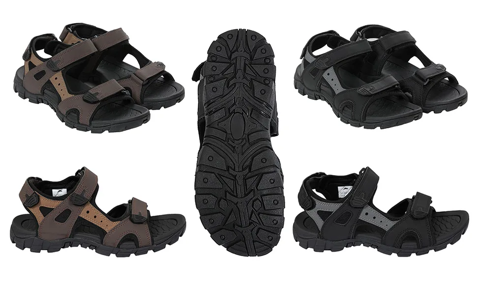 Gioberti Men Open Toe Sandals with Adjustable Straps and Arch Support 9 Brown - Gioberti Men Open Toe Sandals with Adjustable Straps and Arch Support