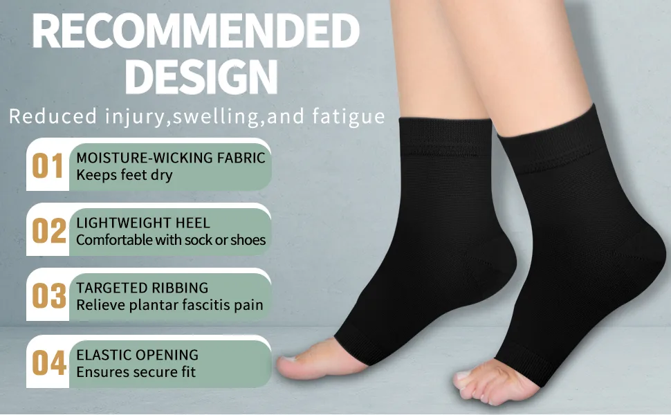 2 Pack Ankle Brace Compression Support Sleeve - 8-15mmHg Best Open Toe Compression Socks for Plantar Fasciitis Arch Support Foot & Ankle Swelling 01 Nude 2 Pairs Large-X-Large - ankle brace