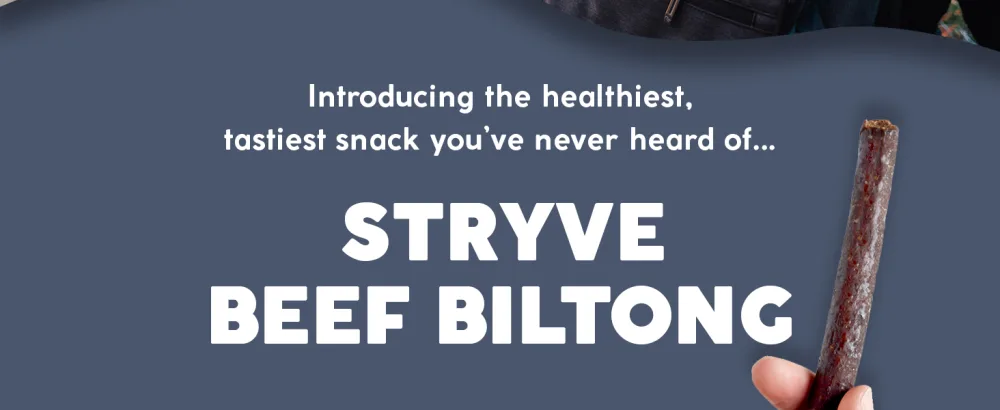 Stryve Foods Biltong Beef Stick  - stryve biltong beef jerky snack sugar low carb keto protein paleo meat sticks whole30 variety