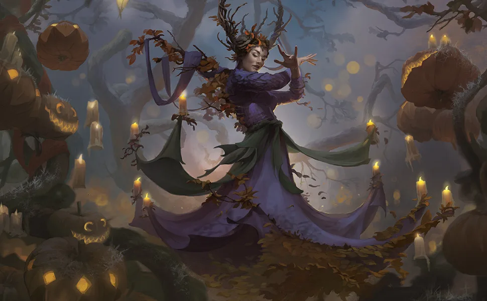 Magic: The Gathering Innistrad: Midnight Hunt Commander Deck Coven Counters (Green-White) - Leinore, Autumn Sovereign