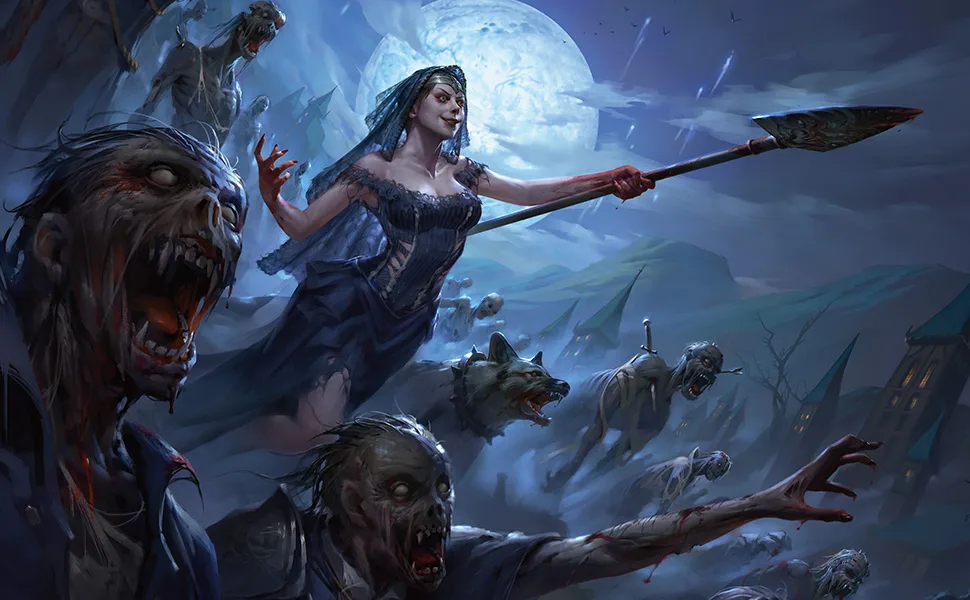 Magic: The Gathering Innistrad: Midnight Hunt Commander Deck Coven Counters (Green-White) - UNDEAD UNLEASHED