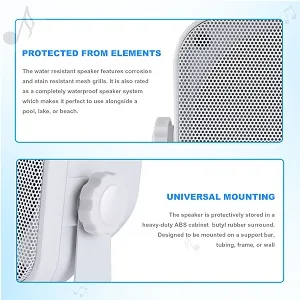 GUZARE Marine Stereo Speaker Package Bluetooth MP3/USB AM/FM Waterproof Radio Bundle for Boat SPA ATV UTV - Compact and Powerful