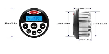 GUZARE Marine Stereo Speaker Package Bluetooth MP3/USB AM/FM Waterproof Radio Bundle for Boat SPA ATV UTV - GR-304 SIZE
