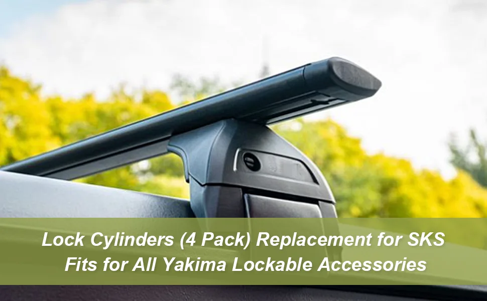 4 Pack Lock Cylinders Fits for Yakima SKS Car Rack System Replacement for SKS Lock Cores Includes 4 Cores 2 Keys and A Control Key - Lock Cylinders (4 Pack) Replacement for SKS