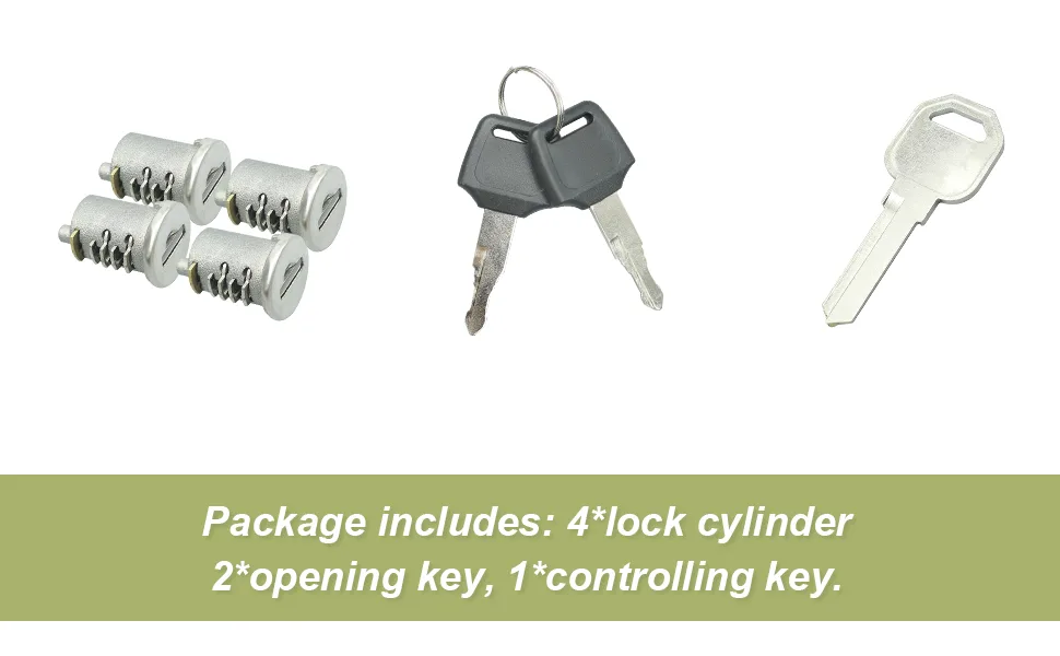 4 Pack Lock Cylinders Fits for Yakima SKS Car Rack System Replacement for SKS Lock Cores Includes 4 Cores 2 Keys and A Control Key - Lock Cylinders (4 Pack) Replacement for SKS