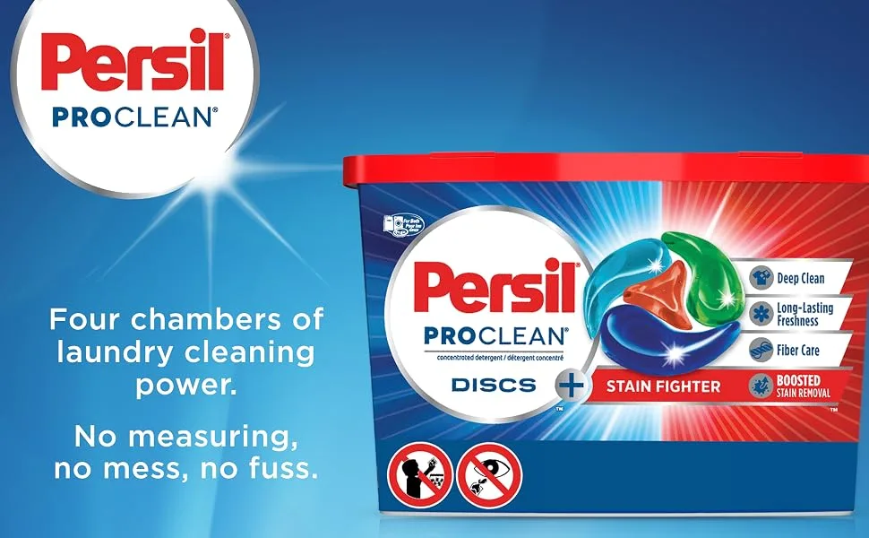 Persil Discs Laundry Detergent Pacs Stain Fighter 38 Count Pack of 2 76 Total Loads 38 Count (pack of 2) - stain fighting