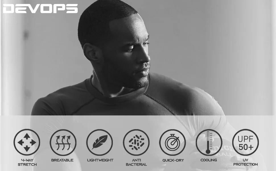DEVOPS 3 Pack Men's Athletic Turtle Neck Long Sleeve Compression Shirts X-Large 1# (3 Pack) White / White / White(gray) - feature