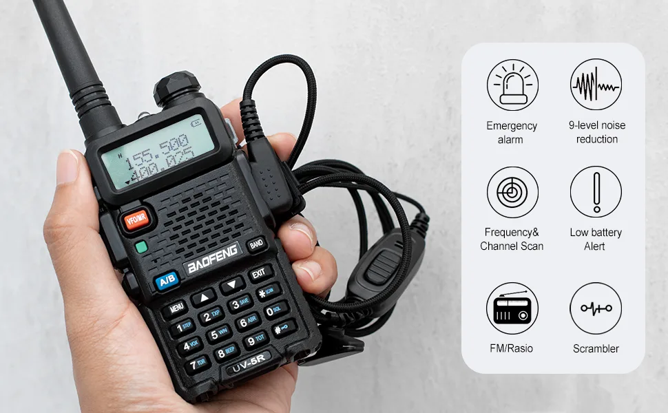 BaoFeng Radio UV-5R 8W 2Pack Handheld Ham Radios (VHF & UHF) with High Gain Antenna and Programming Cable (2Pack) (M) - UV5R