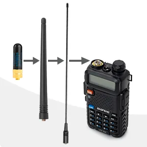 BaoFeng Radio UV-5R 8W 2Pack Handheld Ham Radios (VHF & UHF) with High Gain Antenna and Programming Cable (2Pack) (M) - uv5r