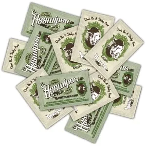 Fresh Body FB Asswipes To Go Single Packets- Everyday Flushable Bathroom Wipes with Aloe and Vitamin E (60 packets) 60 Count (Pack of 1) - asswipes singles bunch view