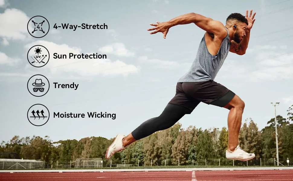 3 Pack Men's Compression Pants Single Leg 3/4 Basketball Tights Leggings Athletic Running Tights One Leg Base Layer Underwear White Small - mens 3/4 compression pants