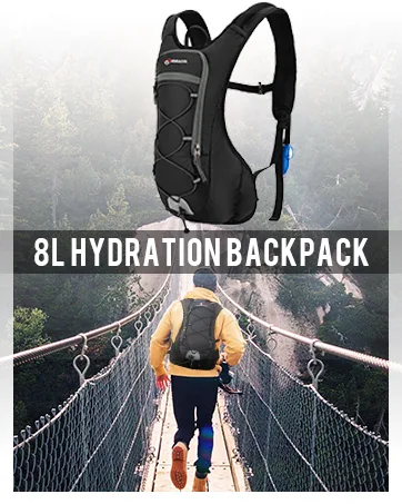 MIRACOL Hydration Backpack with 2L Water Bladder Insulated Water Backpack Perfect Pack for Running Hiking Cycling Camping Charcoal Grey - product information 3