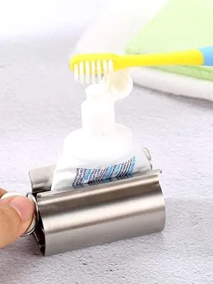 Toothpaste Squeezer - Metal Tube Squeezer Stainless Steel Tube Wringer UDQYQ Toothpaste seat Holder Stand (3 Pack) Silver - toothpaste dispenser