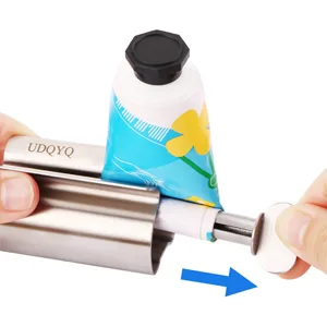 Toothpaste Squeezer - Metal Tube Squeezer Stainless Steel Tube Wringer UDQYQ Toothpaste seat Holder Stand (3 Pack) Silver - toothpaste seat