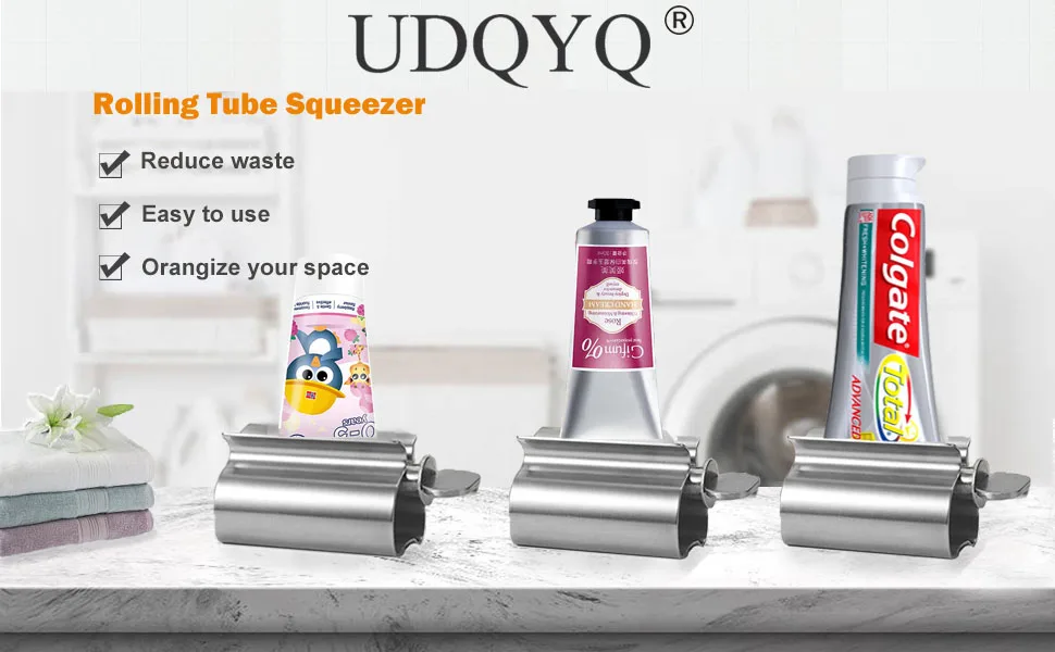 Toothpaste Squeezer - Metal Tube Squeezer Stainless Steel Tube Wringer UDQYQ Toothpaste seat Holder Stand (3 Pack) Silver - toothpaste squeezer