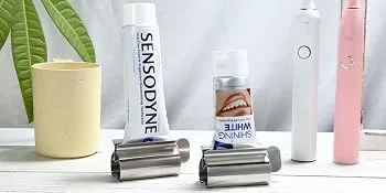 Toothpaste Squeezer - Metal Tube Squeezer Stainless Steel Tube Wringer UDQYQ Toothpaste seat Holder Stand (3 Pack) Silver - toothpaste tube squeezer