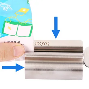 Toothpaste Squeezer - Metal Tube Squeezer Stainless Steel Tube Wringer UDQYQ Toothpaste seat Holder Stand (3 Pack) Silver - tube squeezer