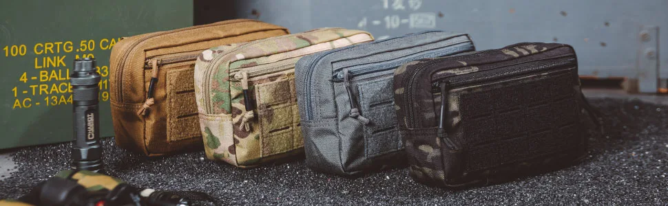 EXCELLENT ELITE SPANKER Tactical Molle Admin Pouch for Tactical Vest Chest Waist Pack Utility Tool Pouch Tactical EDC Bag C Triple-MC - EXCELLENT ELITE SPANKER