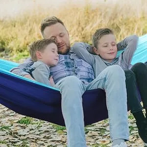 MalloMe Hammock - Camping Hammocks - Portable Hammock Kids Hammock Outdoor Hammock - Hamaca Double Hammock - 2 Person Hammock Tree Hammock - Hamock Travel Hammock - Backpacking Hammocks for Outside Black & Blue Medium - hammock double 2 person