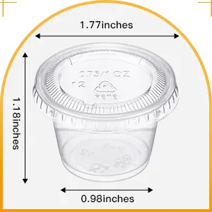 1000 Pack Jelly Shot Cups with Lids Plastic Small Containers Portion Cups Disposable Souffle Cups Sauce Cups Salad Dressing Container Plastic Food Cups Condiment Cups(1oz) - product information 2