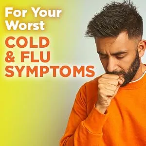 Amazon Basic Care Daytime Cold and Flu Relief Non-Drowsy Liquid Cold Medicine 12 Fluid Ounce 12 Fl Oz (Pack of 1) - Cold & Flu