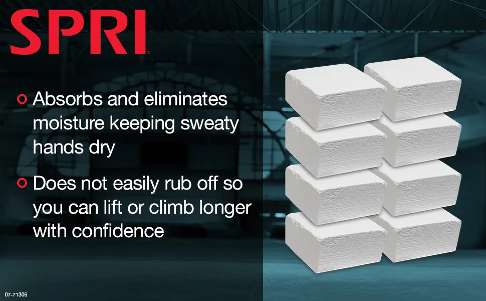 SPRI Chalk Block & Chalk Ball for Gymnastics Rock Climbing Bouldering Rings Weightlifting Pool Billiards 2 oz Block (8-Pack) - SPRI Chalk Blocks