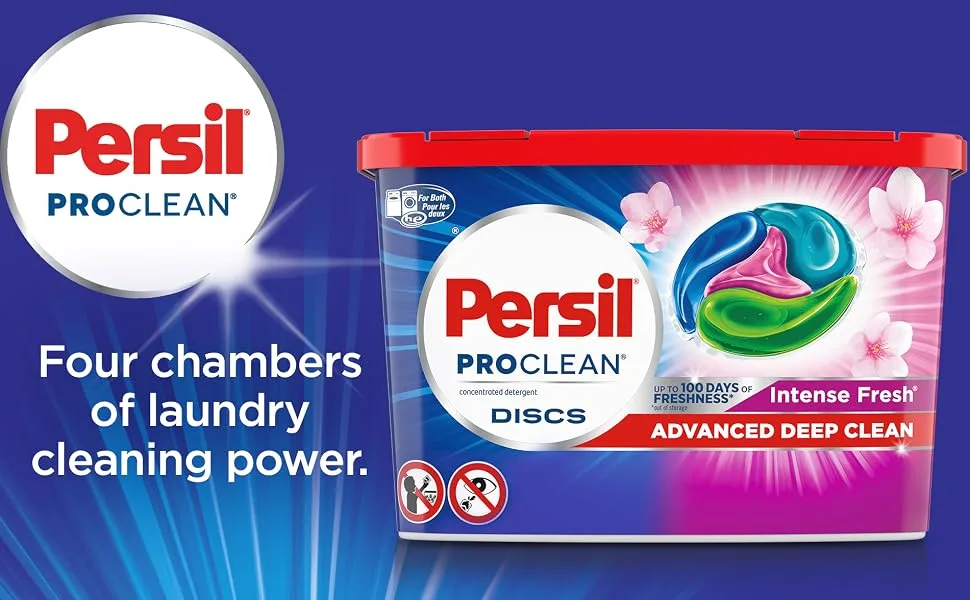 Persil Discs Laundry Detergent Pacs Intense Fresh High Efficiency (HE) Compatible Laundry Soap 62 Count 62 Count (Pack of 1) - Persil Intense Fresh Discs