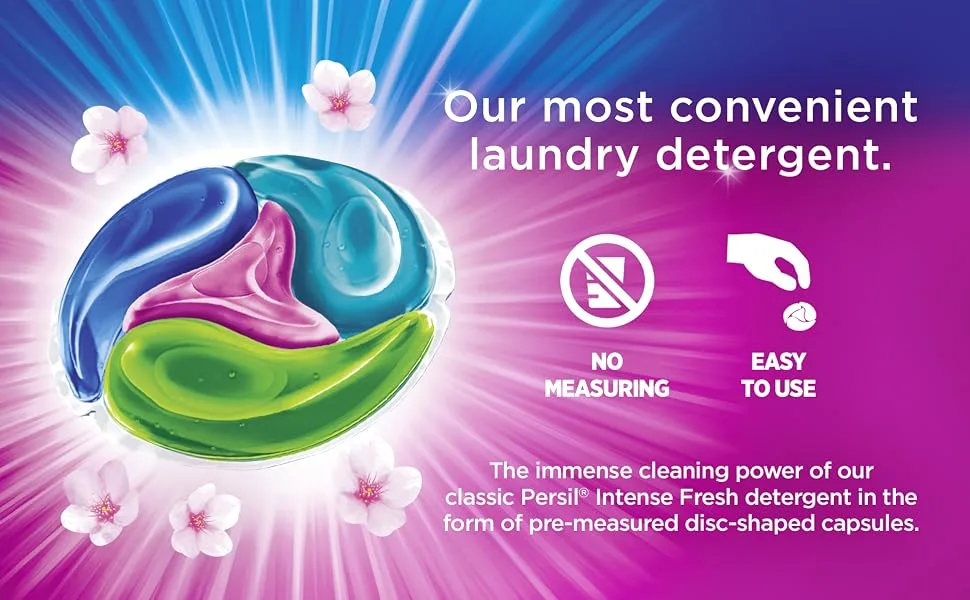 Persil Discs Laundry Detergent Pacs Intense Fresh High Efficiency (HE) Compatible Laundry Soap 62 Count 62 Count (Pack of 1) - Persil Intense Fresh Discs