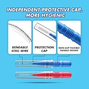 Interdental Brush Flossing Head Easy Use Tooth Cleaning Tool (72 Count)(2.5mm/3mm) 1Pack(2.5mm/3mm)-72pcs - product information 5