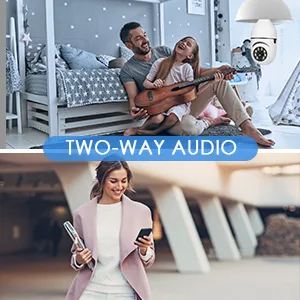 UPULTRA Security Camera 2packs 1080P Wireless WiFi Outdoor Home IP Camera E27 360 Degree Panoramic Motion Detection and Alarm Two-Way Audio Night Vision 2PK kit - product information 4