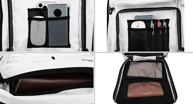 LHI Military Tactical Backpack for Men and Women 45L Army 3 Days Assault Pack Bag Large Rucksack with Molle System White - compartment pockets