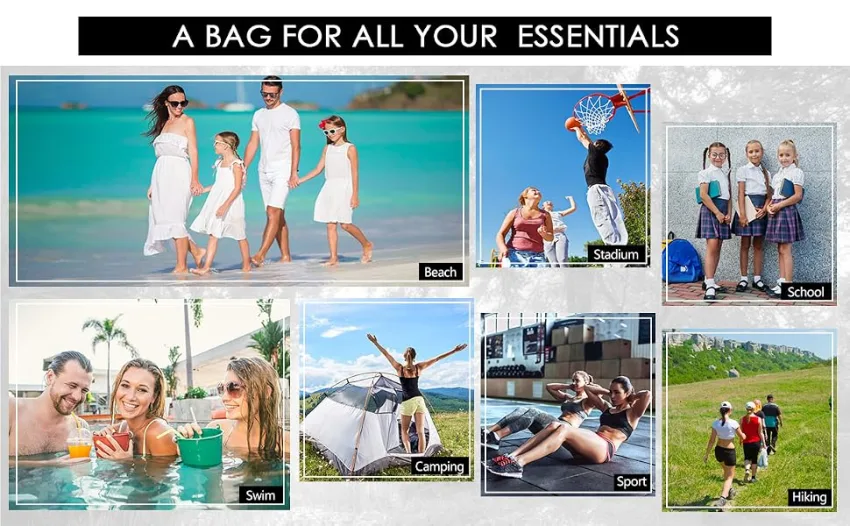 BeeGreen Mesh Drawstring Bag Beach Backpack Lightweight Heavy Duty Sackpack for Sport Blue - Mesh Drawstring Backpack