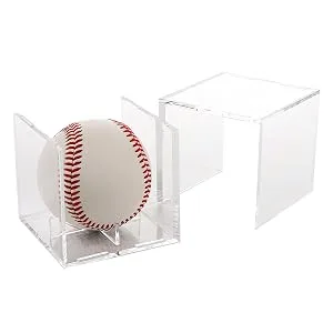 Tebery 6 Pack Acrylic Cube Baseball Holder UV Protected Baseball Display Case Box Clear Square Memorabilia Display Storage Sports Autograph Display Case Fits Official Size Ball - Baseball Display Cube