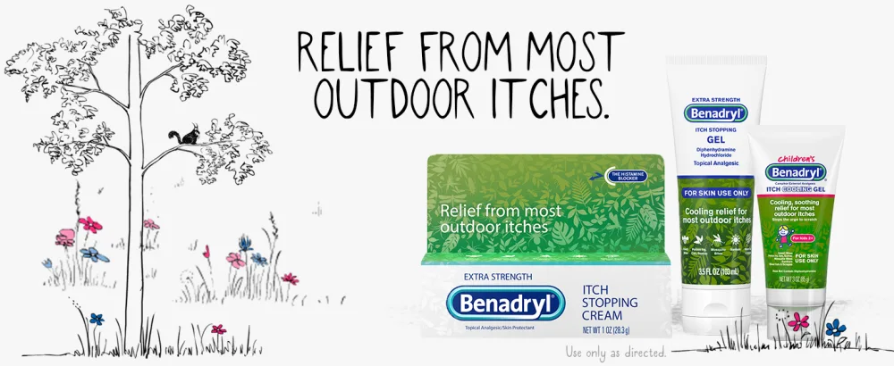 Benadryl Extra Strength Topical Analgesic Itch Stopping Gel 3.5 fl oz (pack of 2) - brand banner