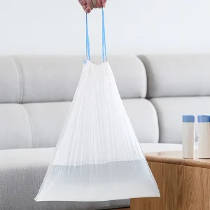Charmount 4 Gallon Trash Bags - Drawstring small trash Bags for Bathroom Kitchen Bedroom Office 60 Count (Upgraded - Easy to Separate) 60 Count (Pack of 1) - kitchen trash bags 4 gallon garbage bags small clear unscented white trash bags