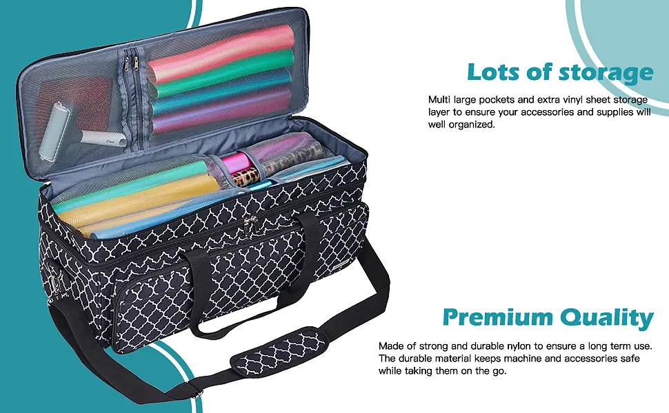 NICOGENA Double Layer Carrying Case with Mat Pocket for Cricut Explore Air 2 Cricut Maker Multi Large Front Pockets for Tools Accessories and Supplies Grey III-Grey (Double Layer with Mat) - carry case