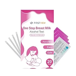 20 Pack of FIRSTVIEW Breastmilk Alcohol Test Strips 2-min Quick & Accurate Detection for Alcohol in Breast Milk Alcohol Test Strips for Breastfeeding Moms at Home 20 Pcs - breastmilk alcohol test