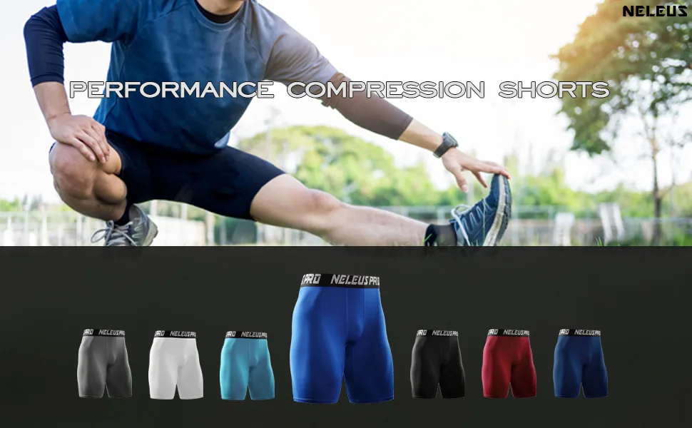 NELEUS Men's 3 Pack Performance Compression Shorts Large 6028# 3 Pack: Black - Performance Compression Shorts