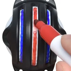 CUALFEC 6 Pack Golf Ball Line Drawing Marker Golf Ball Liner Golf Ball Marking Tool Kit - 2 Golf Ball Marking Stencils and 4 Color Markers - golf ball markers