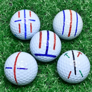CUALFEC 6 Pack Golf Ball Line Drawing Marker Golf Ball Liner Golf Ball Marking Tool Kit - 2 Golf Ball Marking Stencils and 4 Color Markers - Golf Line Markers