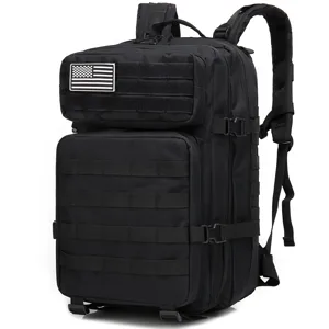 45L Military Tactical Backpack Createy Large Army 3 Day Assault Pack Molle Bag Black - tactical backpack