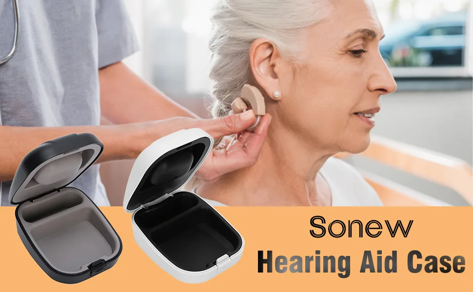 Hearing Aid Case Portable Drop Resistance Hearing Aid Storage Box Portable Hearing Aid Box Hearing Aid Protective Box for Store Hearing Aids(black) - product information 1