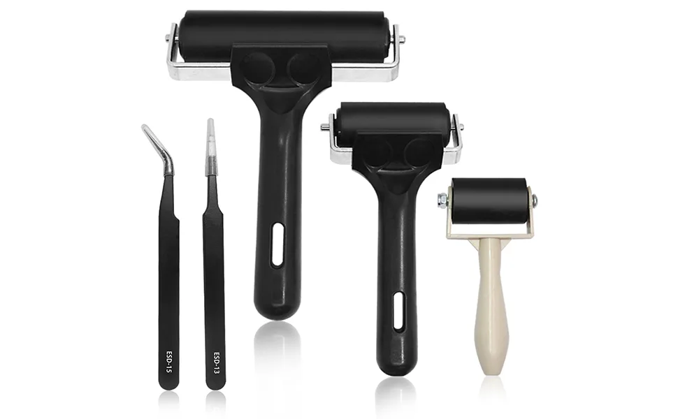 3 Pack Rubber Roller Brayer SENHAI Ink Roller with Two Tweezers for Print Printing Ink Paint Block Stamping Printmaking Wallpaper and Crafts - 3 Pack Rubber Roller Brayer
