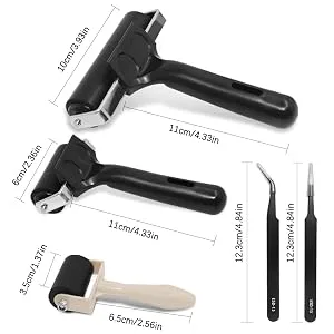 3 Pack Rubber Roller Brayer SENHAI Ink Roller with Two Tweezers for Print Printing Ink Paint Block Stamping Printmaking Wallpaper and Crafts - 3 Pack Rubber Roller Brayer