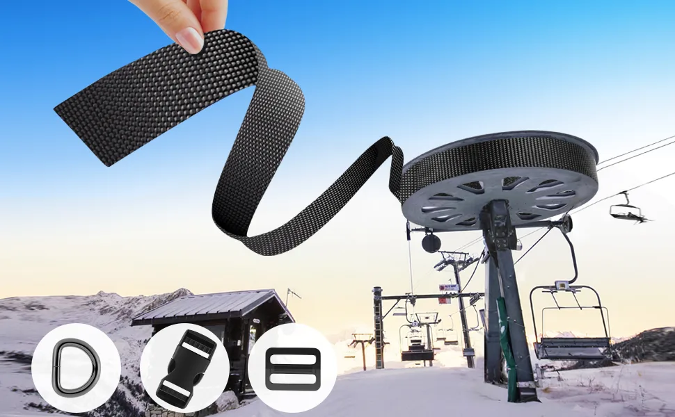 Buckle Strap Set 5/8 Inch: Nylon Webbing Straps 6 Yards Quick Side Release Plastic Buckles Dual Adjustable 6 Pack Tri-Glide Slide Clip 12 PCS Metal D Rings 6 PCS Black - Buckle Nylon Webbing Strap 5/8 Inch