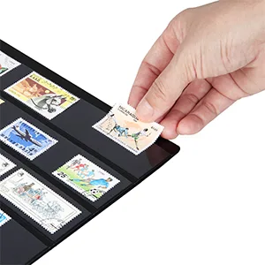 MUDOR Vario Stamp Pages for Stamp Album Binder 10 Sheet (20 Page) 1 Row Pages for Stamp Collectors Professional Pack (1 Row) - top loading