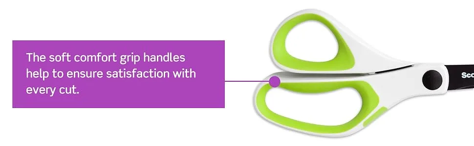 Scotch Brand Precision Ultra Edge Scissors 8 Inch 3-Pack (1458-3AMZ-ESF) - Soft comfort grip handles help ensure satisfaction with every cut.
