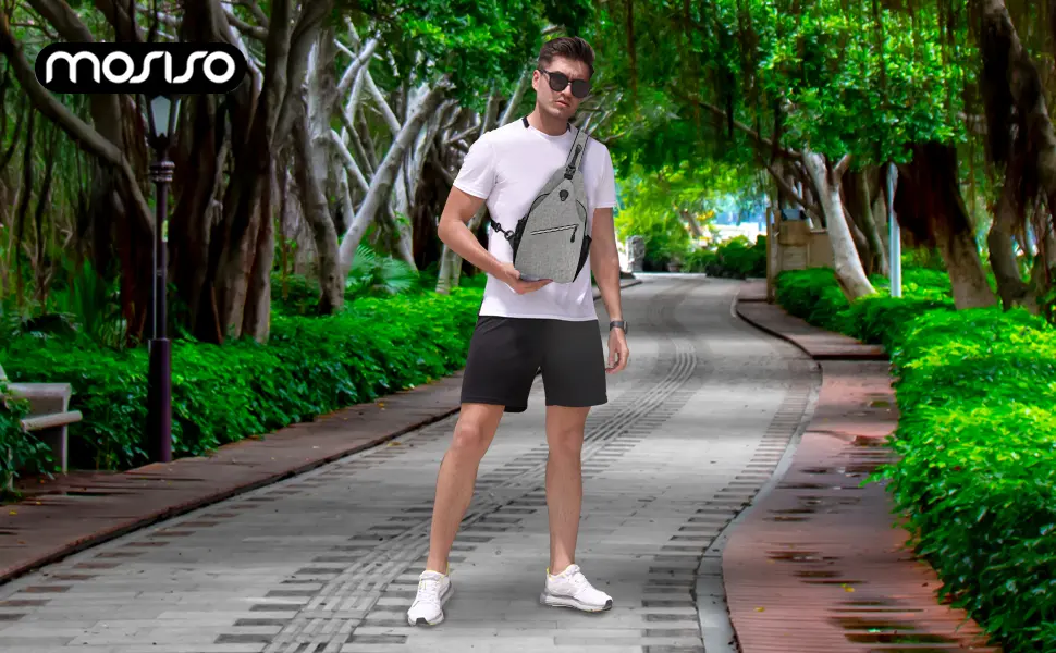 MOSISO Sling Backpack Multipurpose Crossbody Shoulder Bag Travel Hiking Daypack Gray - product information 10