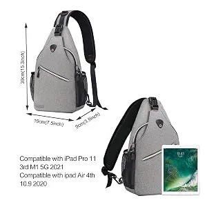 MOSISO Sling Backpack Multipurpose Crossbody Shoulder Bag Travel Hiking Daypack Gray - product information 11